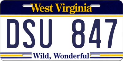 WV license plate DSU847