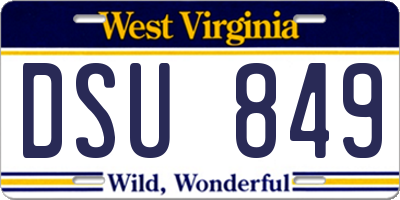 WV license plate DSU849