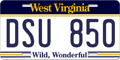 WV license plate DSU850