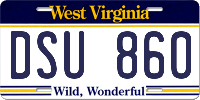 WV license plate DSU860