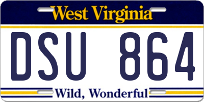 WV license plate DSU864