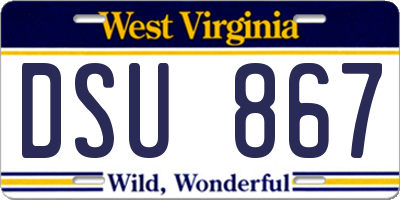 WV license plate DSU867