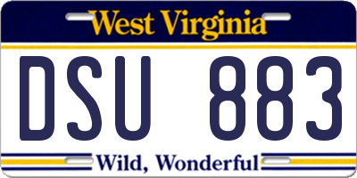 WV license plate DSU883