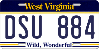 WV license plate DSU884