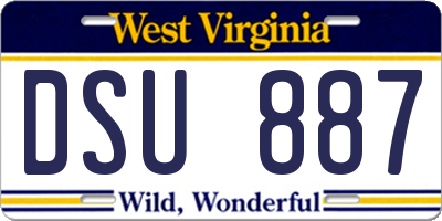 WV license plate DSU887