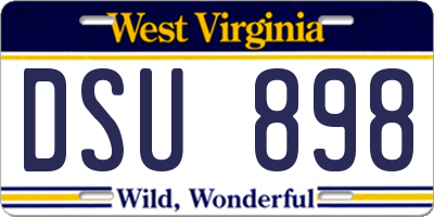WV license plate DSU898