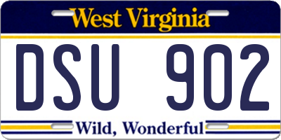 WV license plate DSU902