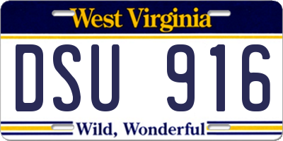 WV license plate DSU916