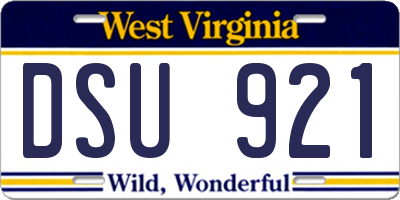 WV license plate DSU921