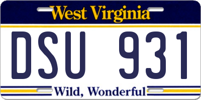 WV license plate DSU931