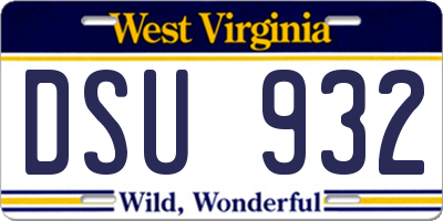 WV license plate DSU932