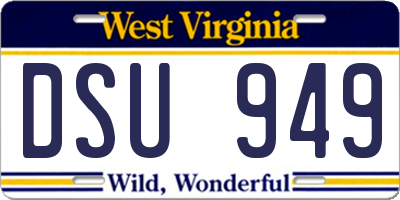 WV license plate DSU949