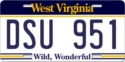 WV license plate DSU951