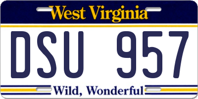 WV license plate DSU957