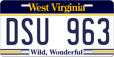 WV license plate DSU963