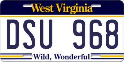WV license plate DSU968
