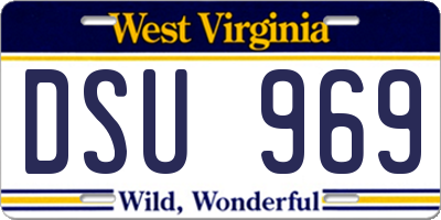 WV license plate DSU969