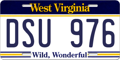 WV license plate DSU976