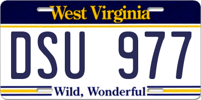 WV license plate DSU977