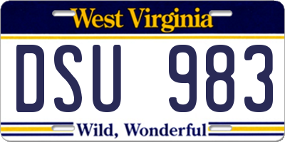 WV license plate DSU983