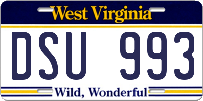 WV license plate DSU993