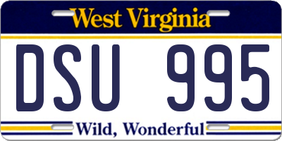 WV license plate DSU995