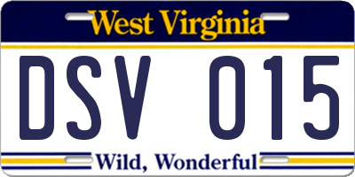 WV license plate DSV015