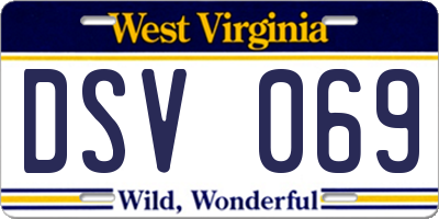 WV license plate DSV069