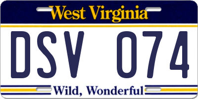 WV license plate DSV074