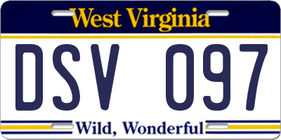 WV license plate DSV097
