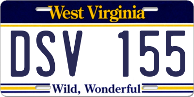 WV license plate DSV155