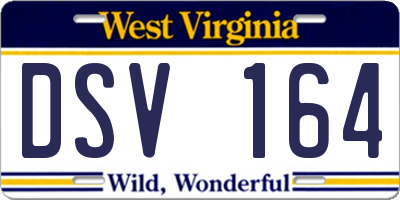 WV license plate DSV164