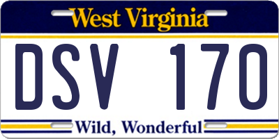 WV license plate DSV170