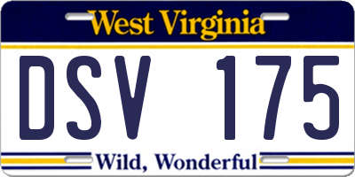 WV license plate DSV175