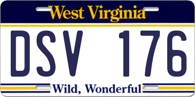 WV license plate DSV176
