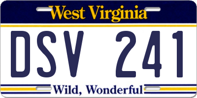WV license plate DSV241