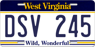 WV license plate DSV245