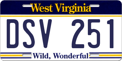 WV license plate DSV251