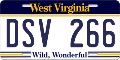 WV license plate DSV266