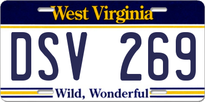 WV license plate DSV269