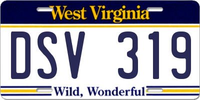 WV license plate DSV319