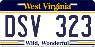 WV license plate DSV323