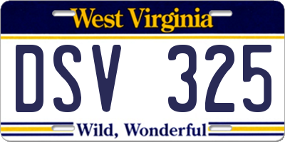 WV license plate DSV325