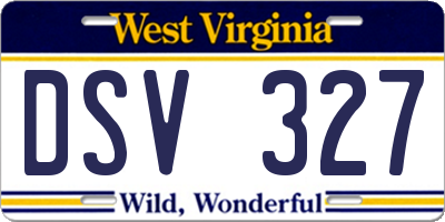 WV license plate DSV327