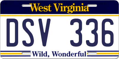 WV license plate DSV336
