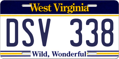 WV license plate DSV338