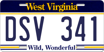 WV license plate DSV341