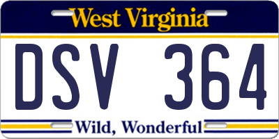 WV license plate DSV364