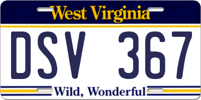 WV license plate DSV367