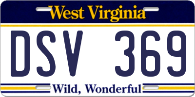 WV license plate DSV369